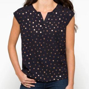 Papermoon, Reece Mixed Material Foil Print Blouse, Size Large